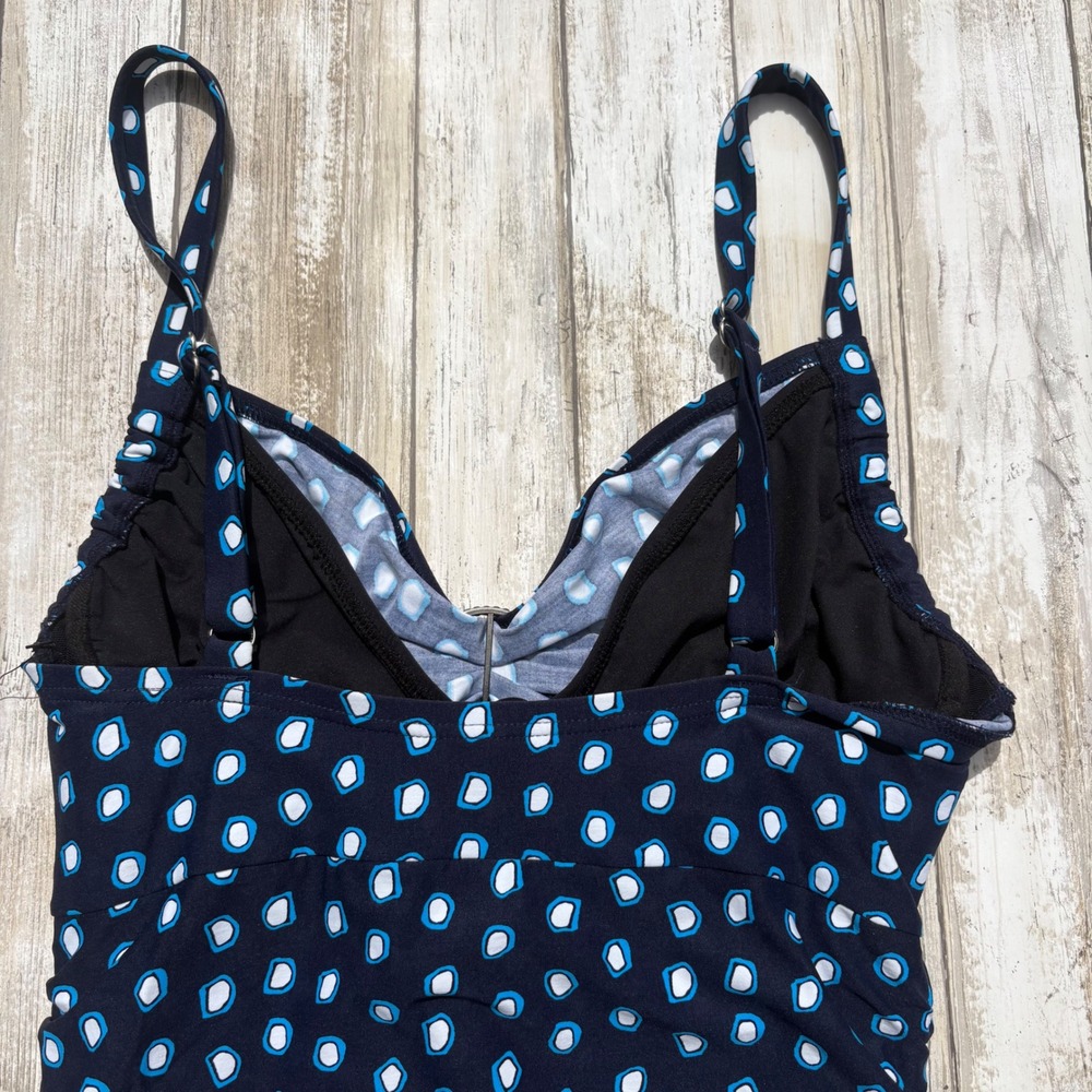 Coco‎ Reef Swimdress 32C Navy Blue NWT Ruched Underwire Ruffle Swimsuit Slimming - Picture 8 of 14